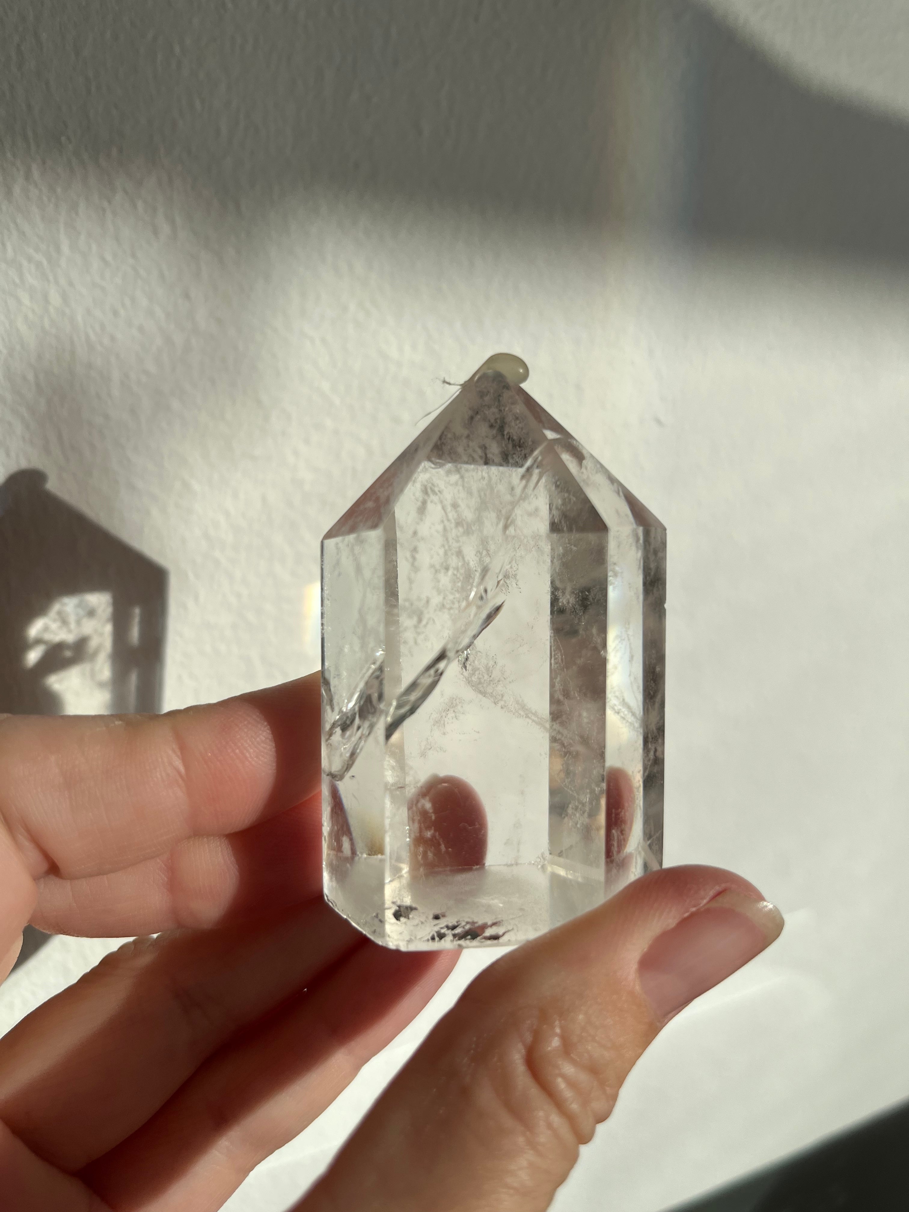 High quality Clear Quartz small chunky towers with rainbows galore