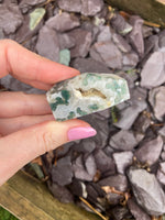 Load image into Gallery viewer, Stunning druzy Moss agate free forms 💚💚🤍🤍✨✨✨✨
