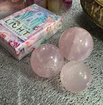 Load image into Gallery viewer, Super high quality icey Star Rose Quartz spheres
