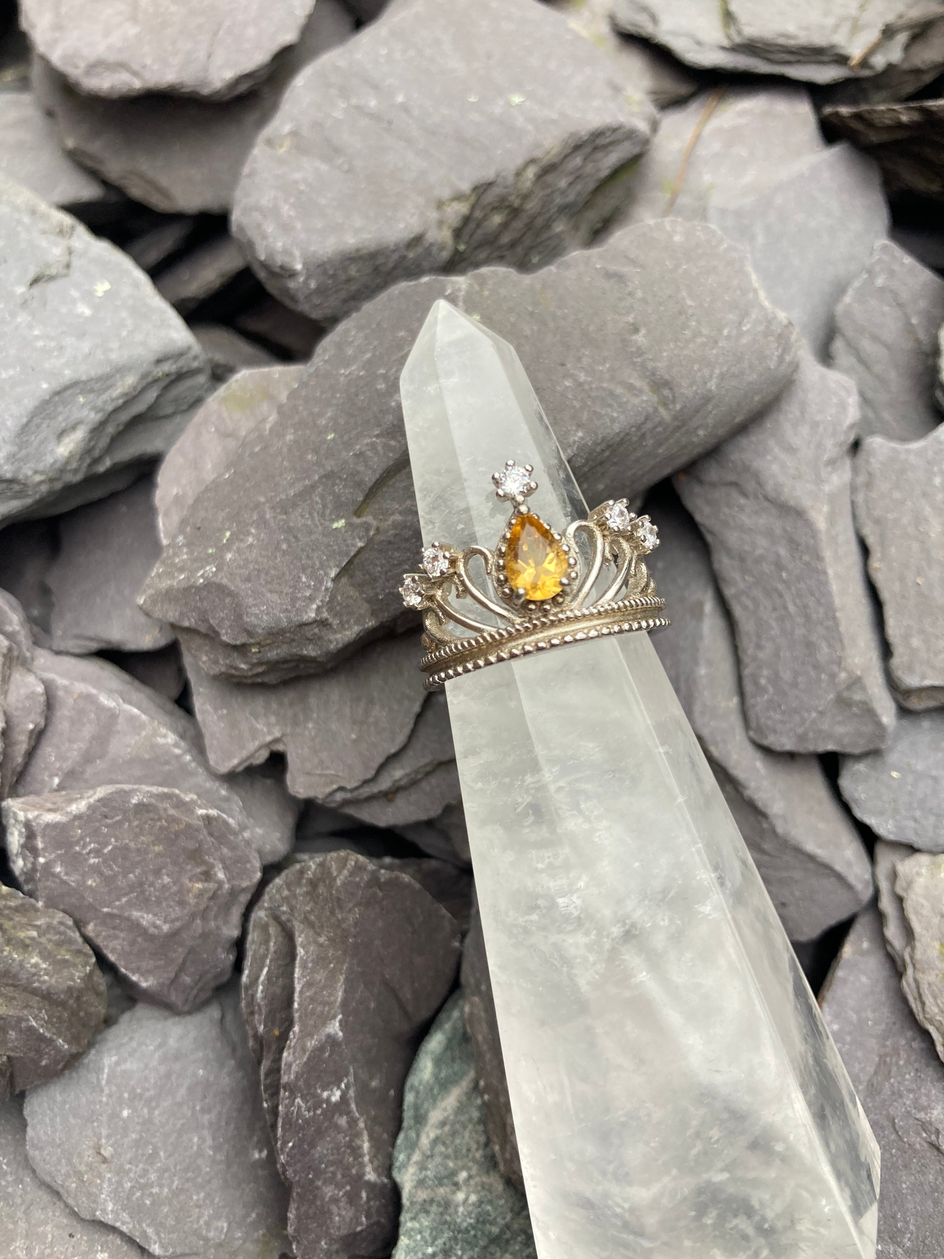 Stunning Citrine Tiara Crown ring