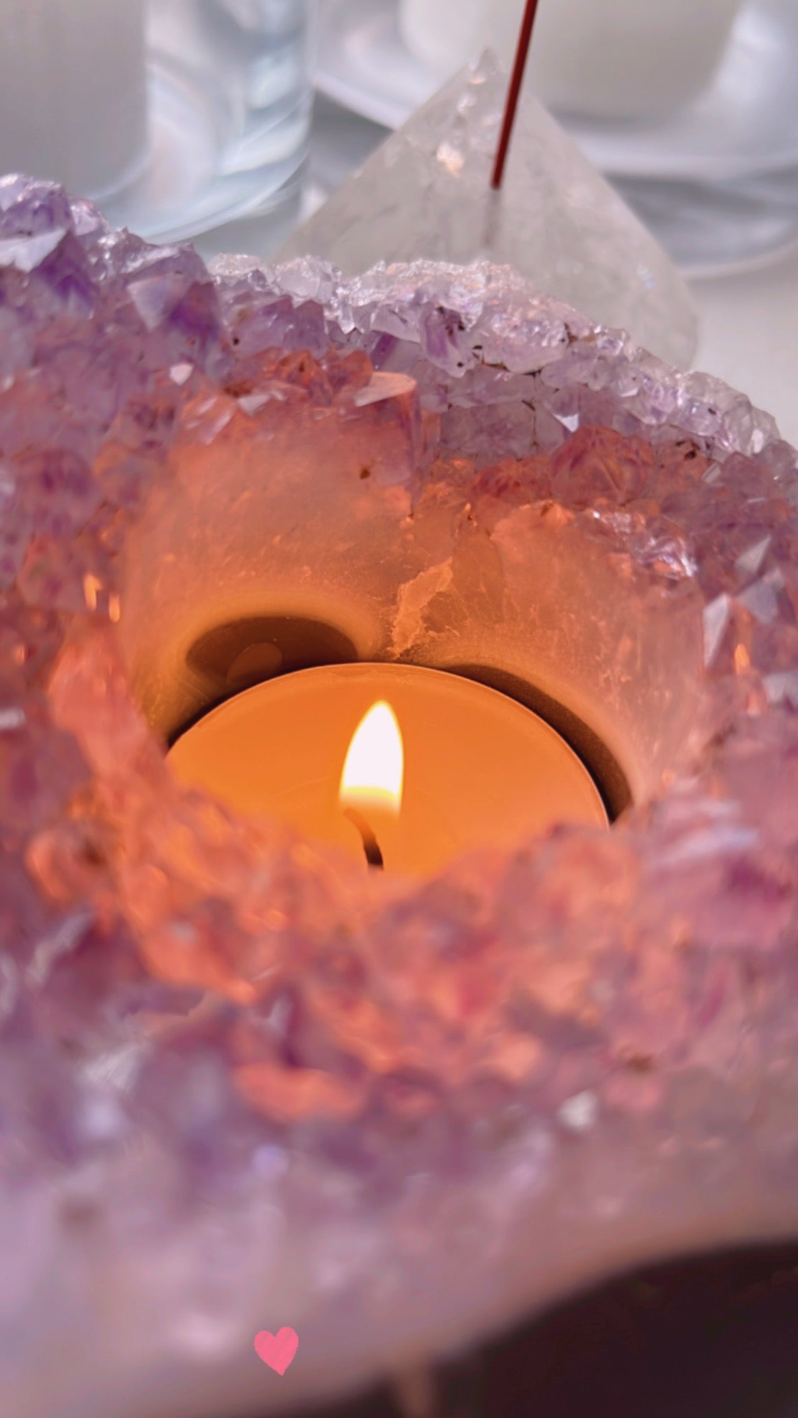 Amethyst candle  t-light holders