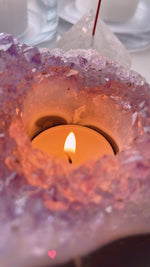 Load image into Gallery viewer, Amethyst candle  t-light holders
