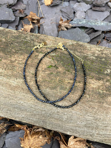 Sapphire 💙 Black Obsidian 🖤 anklets