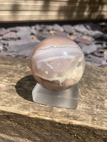 Load image into Gallery viewer, Double druzy Flower agate sphere
