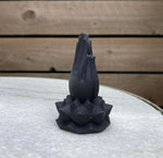 Load image into Gallery viewer, Super cute Black obsidian praying Buddha hands Lotus Leaf carving 🖤🙏🏻🖤x
