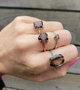 Stunning Smokey Quartz ring Collection 🤎