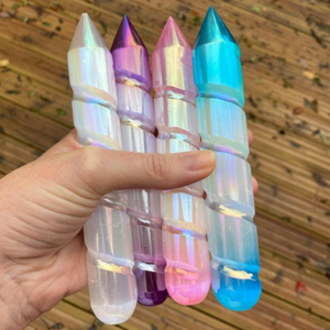 Selenite Aura Wands