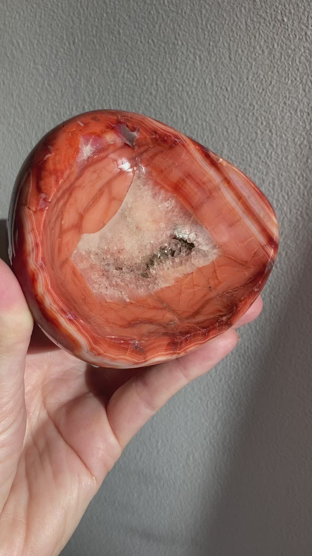 Stunning druzy Carnelian bowl