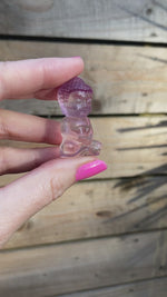 Load and play video in Gallery viewer, Rare purple &amp; white flourite mini Buddhas
