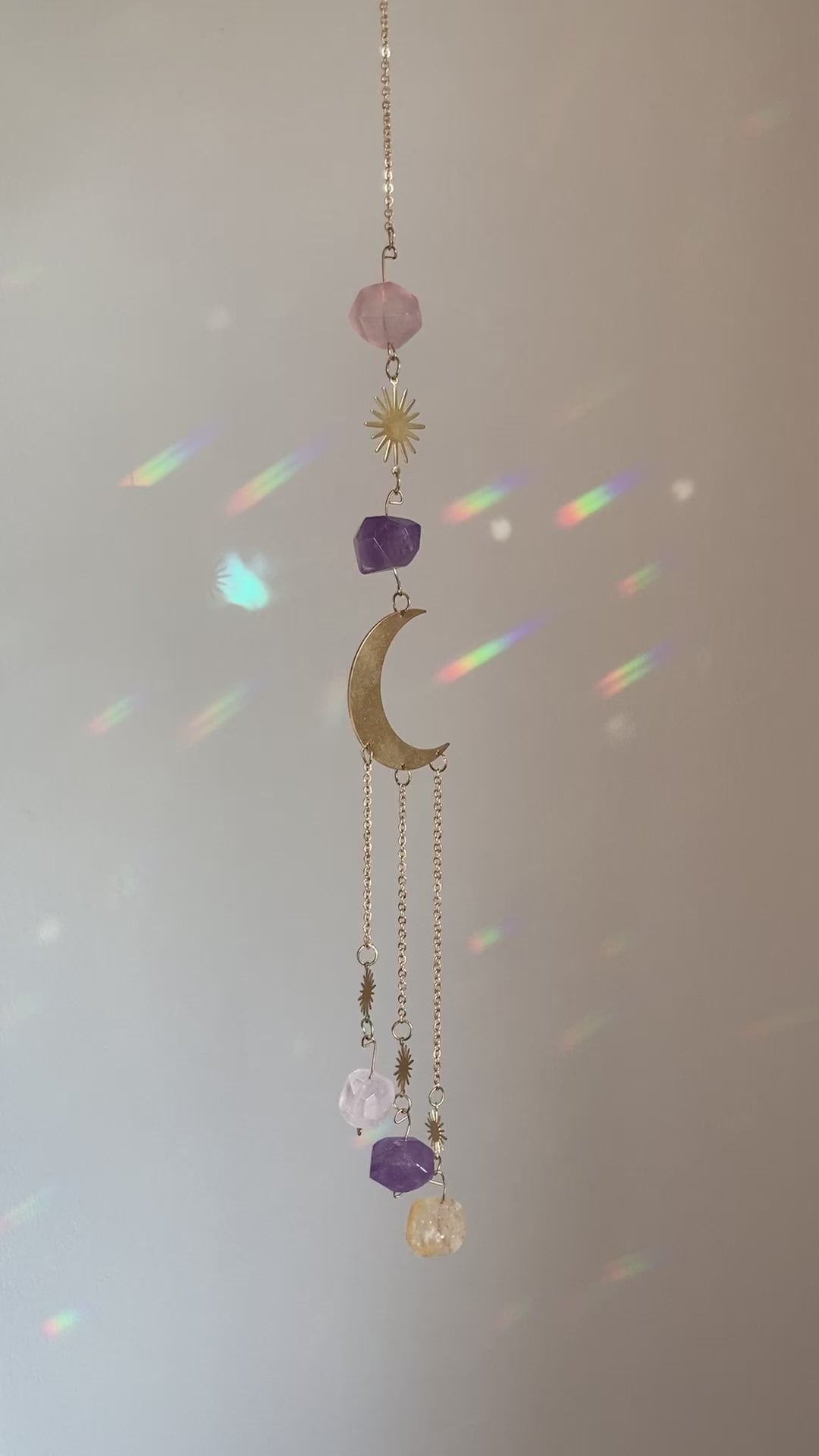 Amethyst Citrine & Clear Quartz Sun Catcher