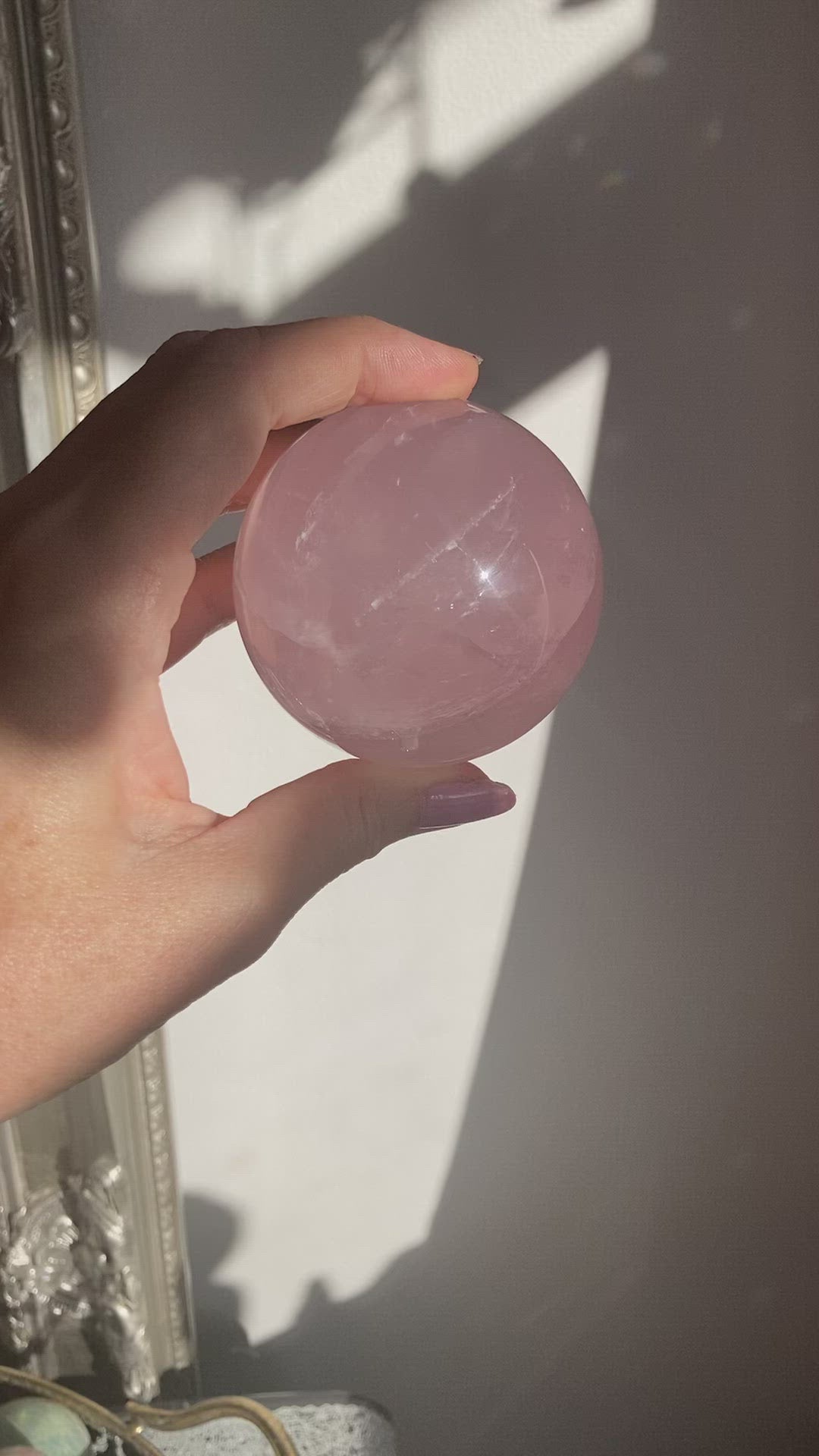 Super high quality icey Star Rose Quartz spheres