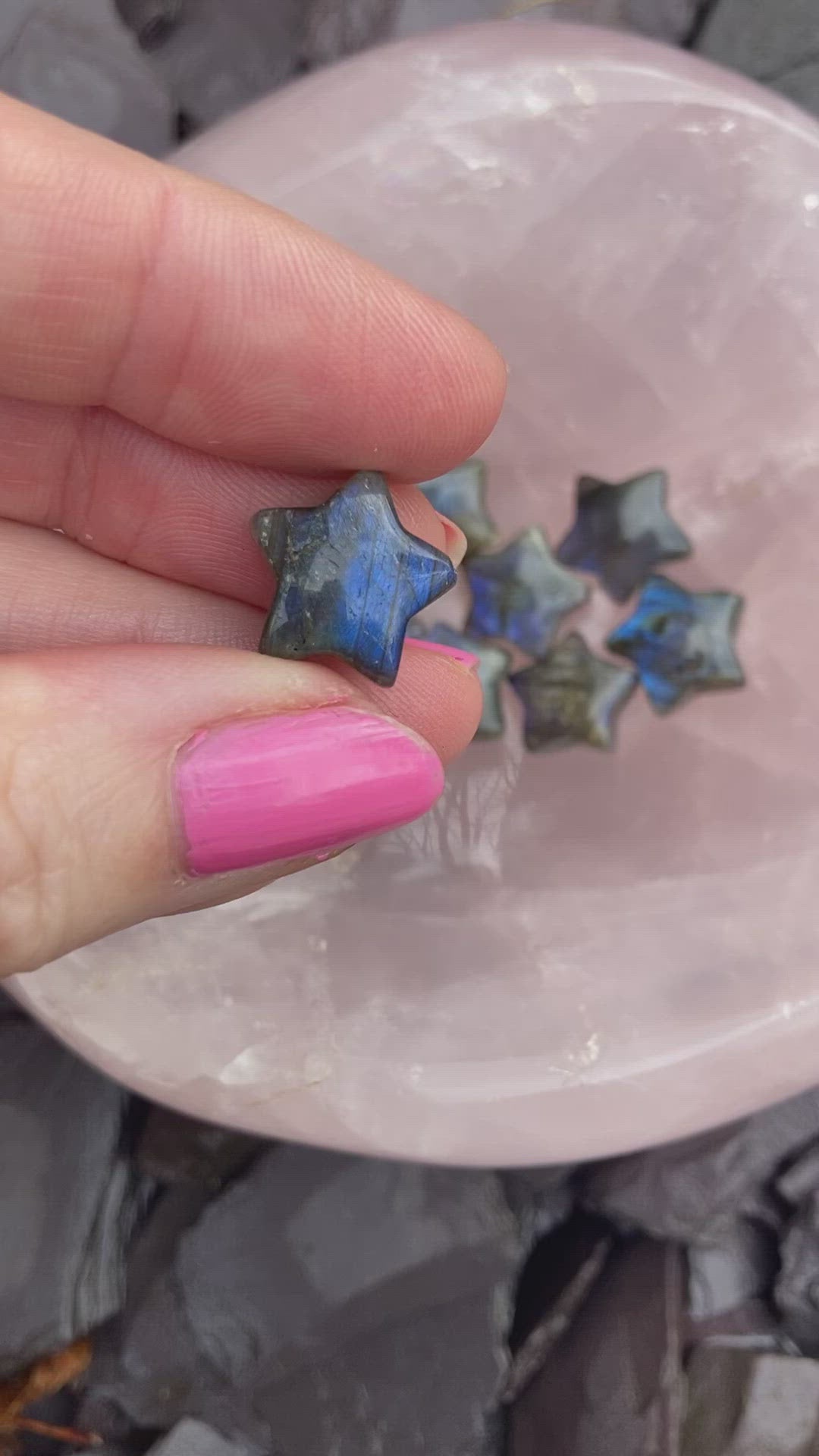 Mini super flashy dark blue Labarodite stars ⭐️