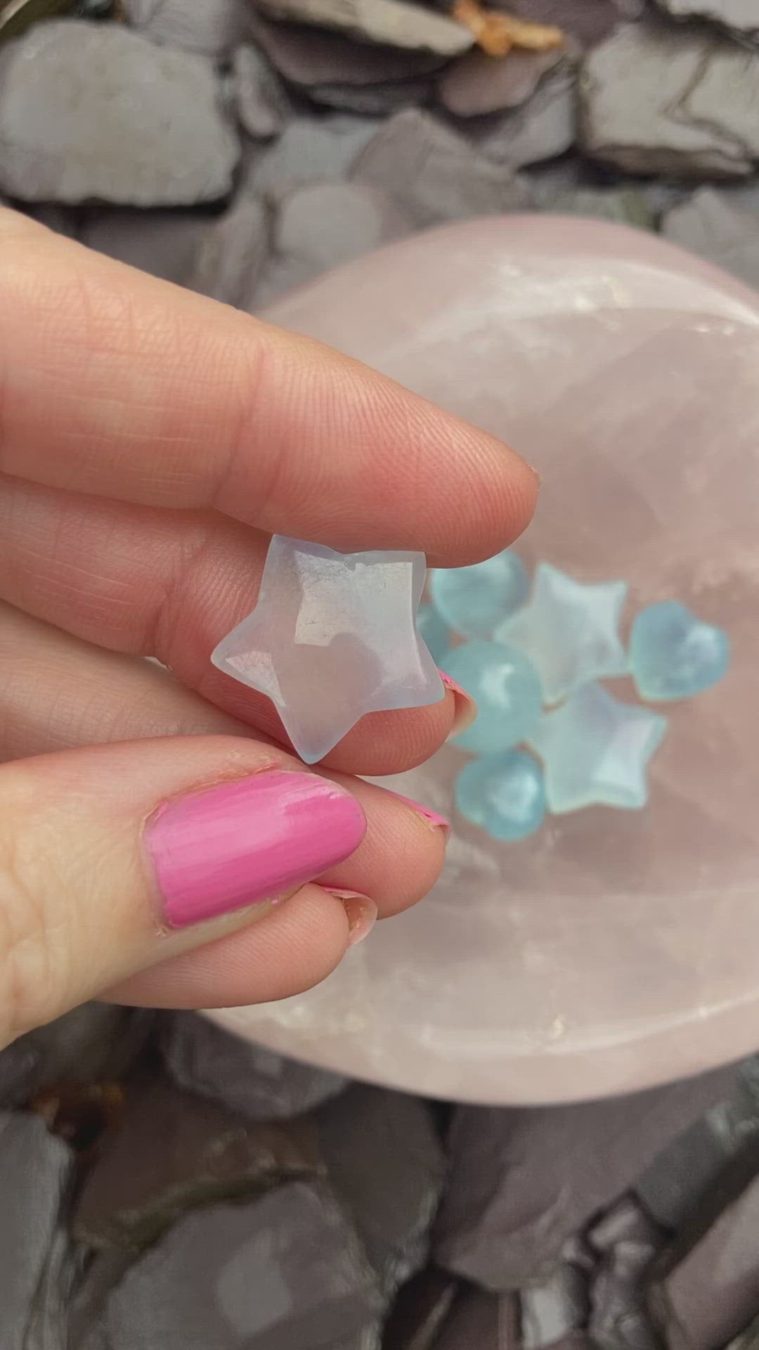 Mini Aquamarine stars ⭐️ Hearts 💙 and mini sphere