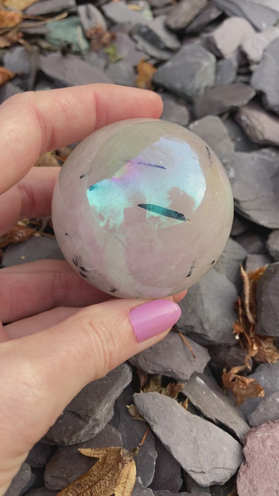 Stunning Aura Tourmaline in quartz spheres