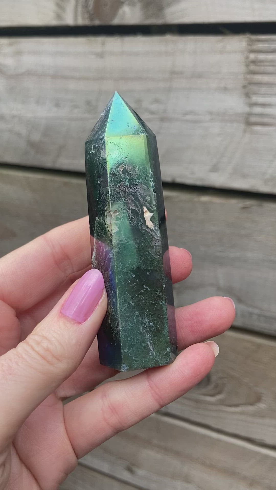 Stunning Aura Moss agate towers 💚✨✨