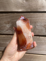 Load image into Gallery viewer, Large druzy Quartz and Carnelian chunky tower
