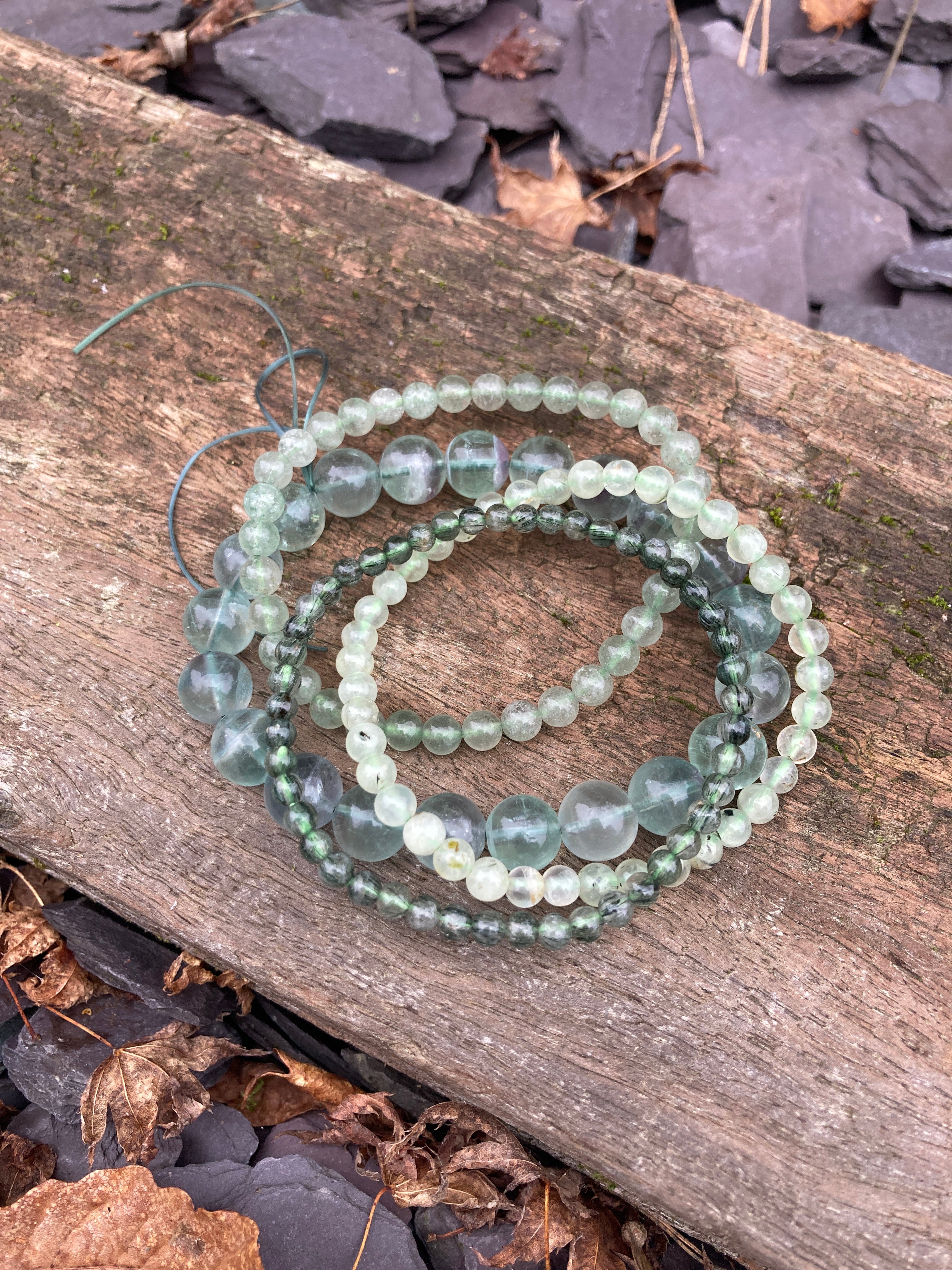 Green Flourite 💚 Prehnite 💚 Green rutile💚 bracelets