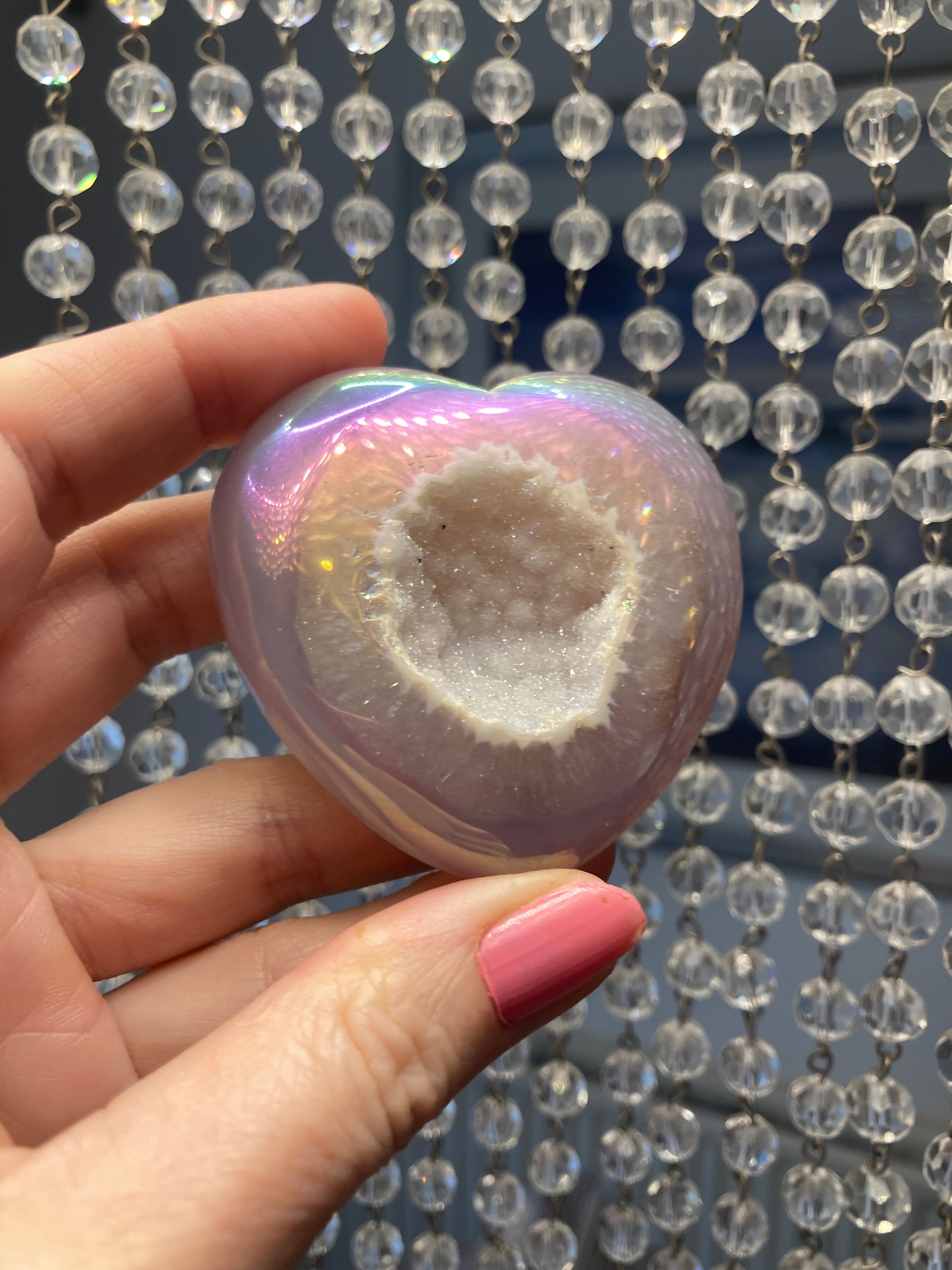 Super druzy Aura Agate hearts