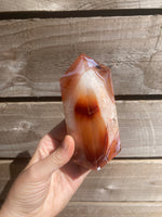 Load image into Gallery viewer, Large druzy Quartz and Carnelian chunky tower
