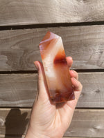 Load image into Gallery viewer, Large druzy Quartz and Carnelian chunky tower
