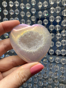 Super druzy Aura Agate hearts